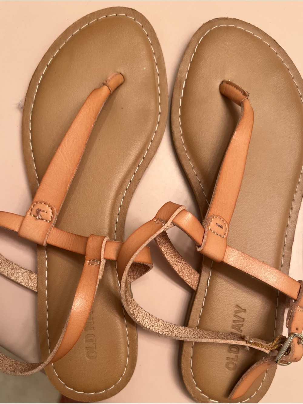 Old Navy Tan Strappy Toe-Loop Sandals